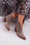Women's Heeled Leather Boots Cappuccino Chavai