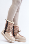 Women's Snow Boots with Beige Laces Lilara