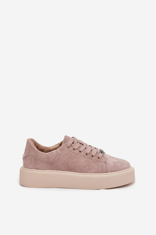 Suede Women's Sneakers on Platform Vinceza 79578 Beige