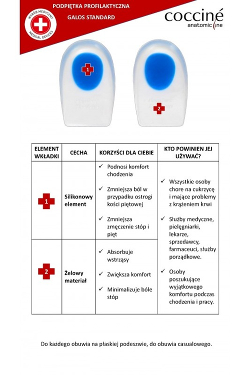 Gel heel inserts for spurs COCCINE GALOS