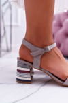 Women's Stiletto Sandals Colored Heel Grey Niente