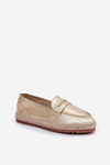 Women's espadrilles with jute weaving on flat sole golden Shilova