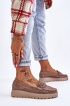 Suede Platform Loafers Dark beige Milana