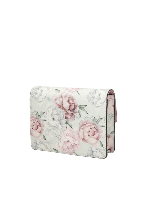 Torebka Listonoszka NOBO Biała Wzór Kwiaty NBAG-M1070-CM04