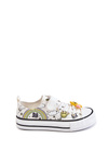 Children's Sneakers With Velcro Print White Lace