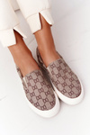 Damskie Logowane Tenisówki Slip-On Khaki Challenge
