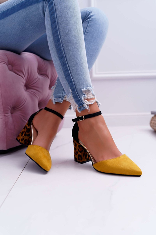 Women's Leopard Printed Stiletto pumps Yellow Ferri
