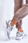 Sportowe Buty Damskie Lekkie Biało-Szare Big Star LL274375 