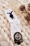 Youth Cotton Socks Black Deer White