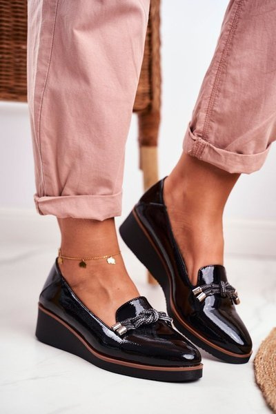 Women's Loafers Painted Wedge Black Abba