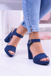Women's Navy Blue Rubber Stiletto Sandals Meliski Viene