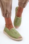 Espadryle Klasyczne Damskie Zielone Flaure NB273