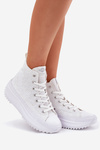 Trampki Damskie Materiałowe Wysokie Białe Lee Cooper LCW-25-31-3461L