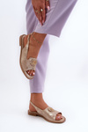 Women's Sandals With Decoration S.Barski KV-2775-49 Rose Gold