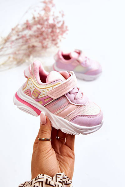 Buty Sportowe Dziecięce Lekkie Rzep Różowe Akella