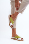 Leather Profiled Flip Flops Maciejka 04986-11 Lime