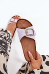 Women's Slippers With Buckle On Cork Platform Lilac Zavira