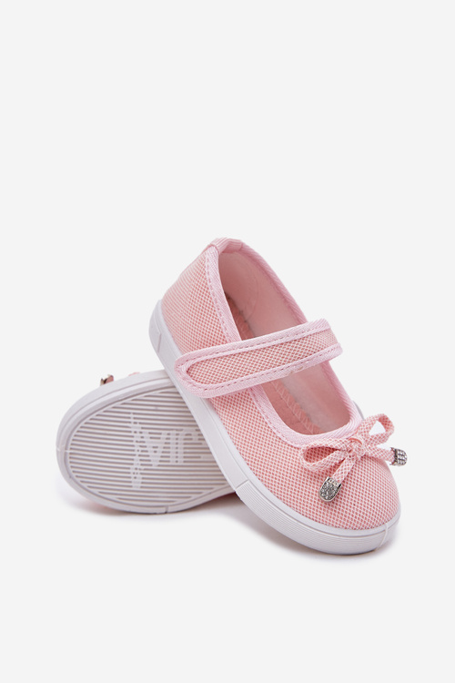 Children's ballet flats with bow pink Amirinas