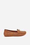 Ladies Moccasins With Cutouts And Decoration Camel Kaydance