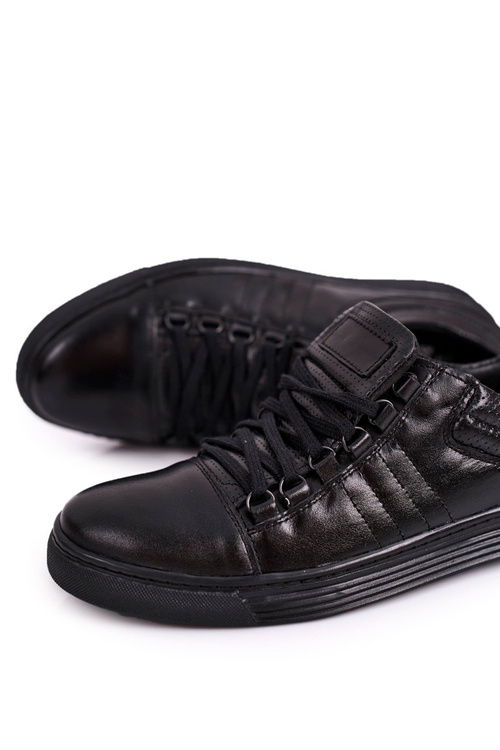 Men's Leather Shoes Trainers BEDNAREK Black