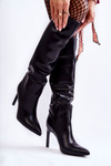 Leather Boots On A Stiletto Black Rissa