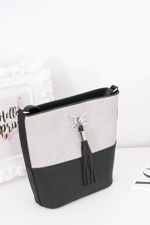 Women's Black Letter Bag with Tassel