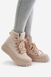 Women's Insulated Ankle Boots Platform Beige Alcyhen