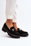 Women's Loafers with Ornament Black Omavia
