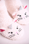 Women's Insulated Home Slippers Ecru Nyan Cat