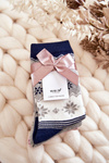 Women's 3-Pack Christmas Socks Festive Gray and Navy Blue