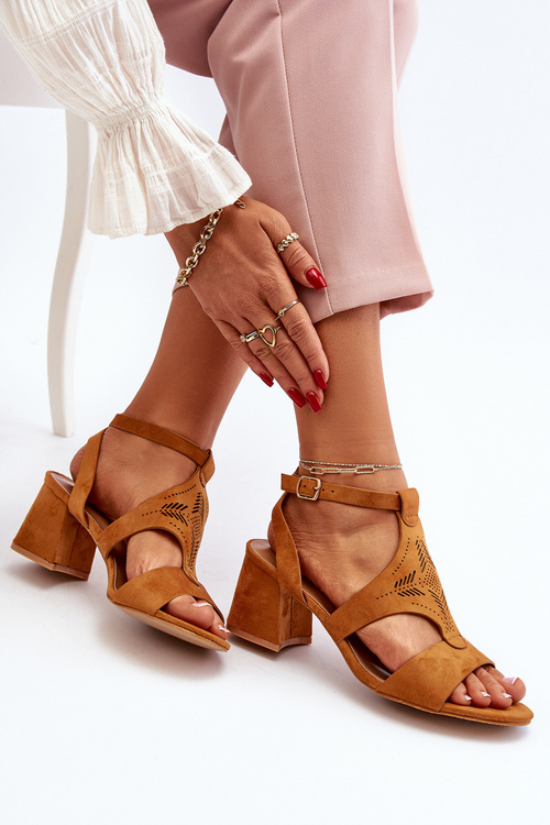 Low Heel Sandals Camel Eleriva