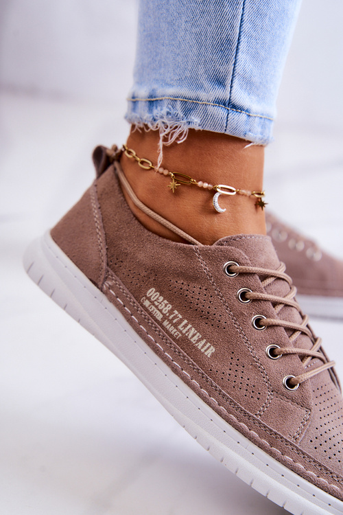 Women's Suede Sneakers Brown Cloesa