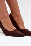 Women's High Heels Made of Eco Suede Chocolate Elvessa