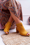 Women's Suede Sandals Yellow Thido