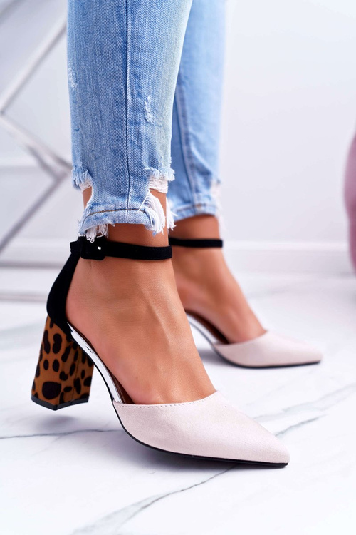 Women's Leopard Stiletto pumps Beige Ferri