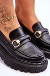 Women's Loafers On A Massive Platform Black Calypso