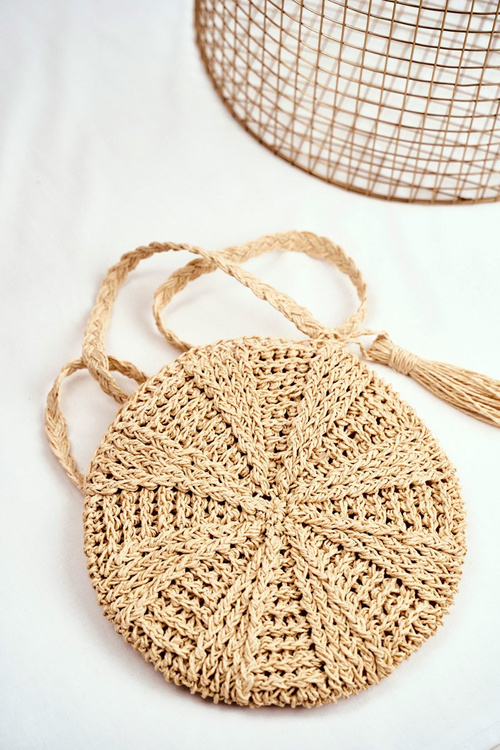 Women's Bag Braided Boho Beige