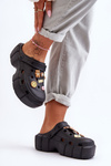 Women's Foam Slippers Crocs With Ornaments Black Marlett