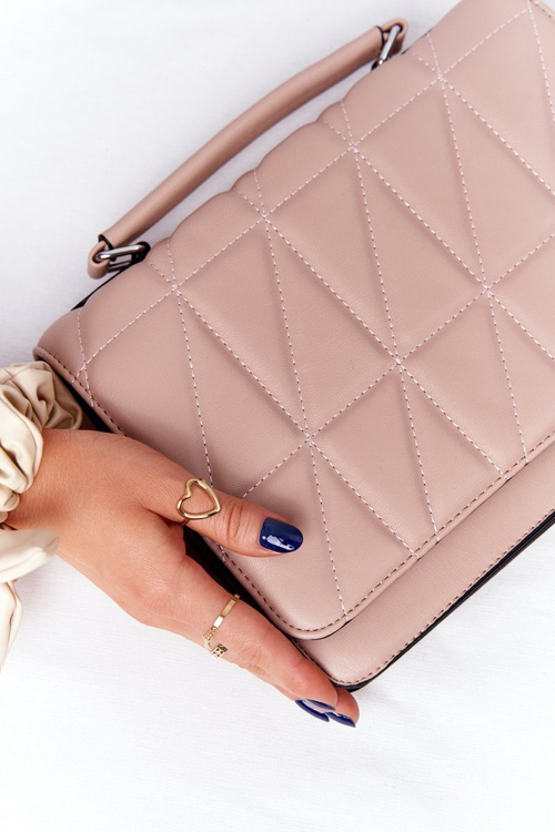 Women's Quilted Messenger Bag Monaco Nude