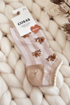 Women's Socks With Flowers Cosas Beige