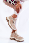 Buty Trekkingowe Trapery Damskie Memory Foam Beżowe Big Star KK274363
