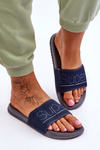 Light Women's Slippers With Inscription Navy-Grey Merry