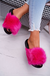 Women's Faux Fur Flip Flops Fuchsia NiceFur