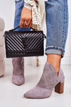 Openwork Boots On A Block Heel Grey Michelle