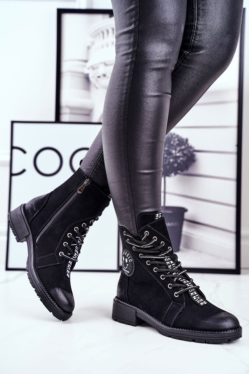 Women's Flat Boots Black Aspen