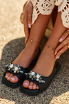 Women's Sandals with Decorations S.Barski KV27-004 Black