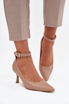 Heels Pumps with Strap Dark Beige Perrine