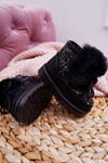 Children's Snow Boots With Fleece Black Minnie Mouse