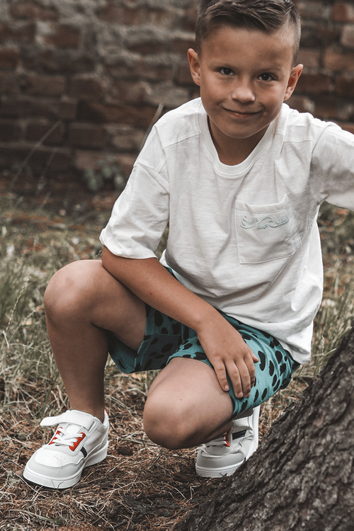 Classic Children's Sports Shoes White and Red Marlin