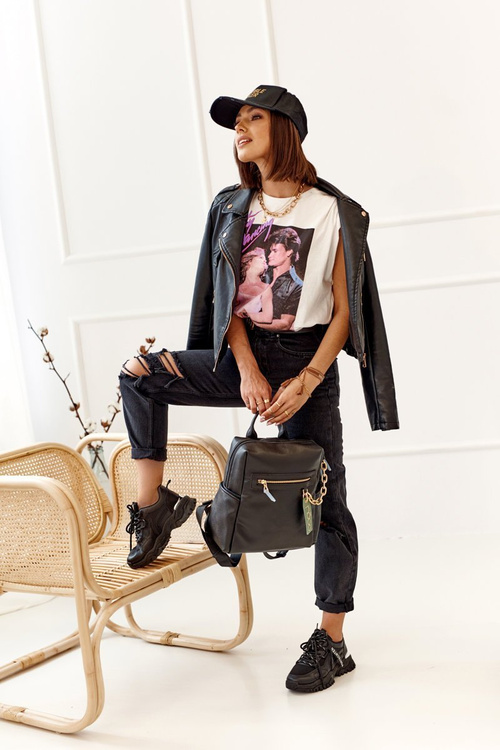 Women's Leather Backpack NOBO NBAG-K1800 Czarny